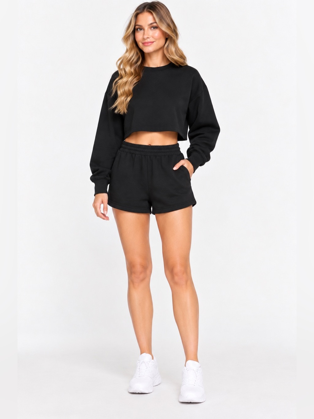 SKIMS Fleece Sweat Shorts | Onyx